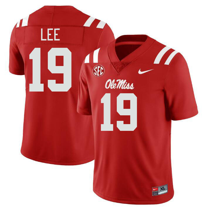 Ole Miss Rebels #19 Cayden Lee College Football Jerseys Stitched Sale-Red